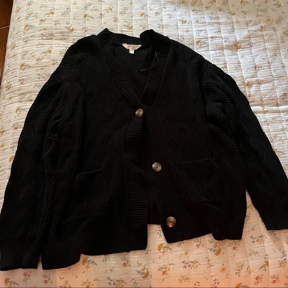 Black Button up Cardigan